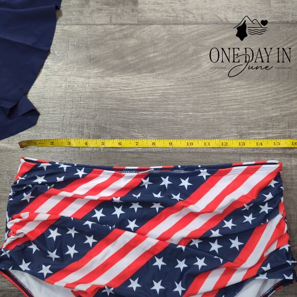 CharmLeaks Flounce High Waist Bikini Swimsuit Size XL - Picture 2 of 4